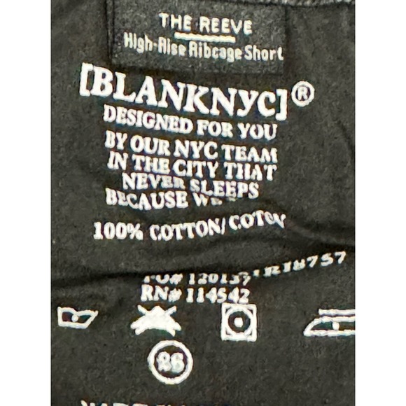 NWT Blanknyc The Reeve High Rise Ribcage Short Black Women's Size 26 - Picture 7 of 8